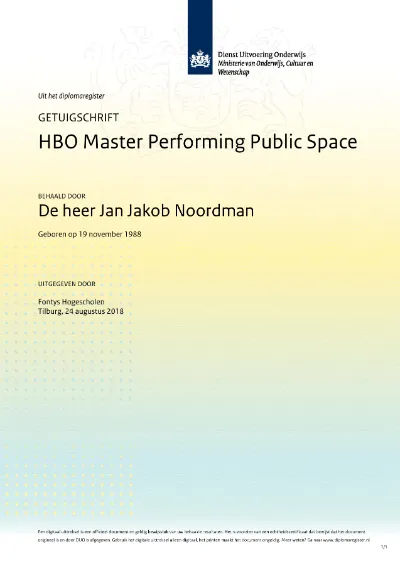 Masterdiploma Performing Public Space